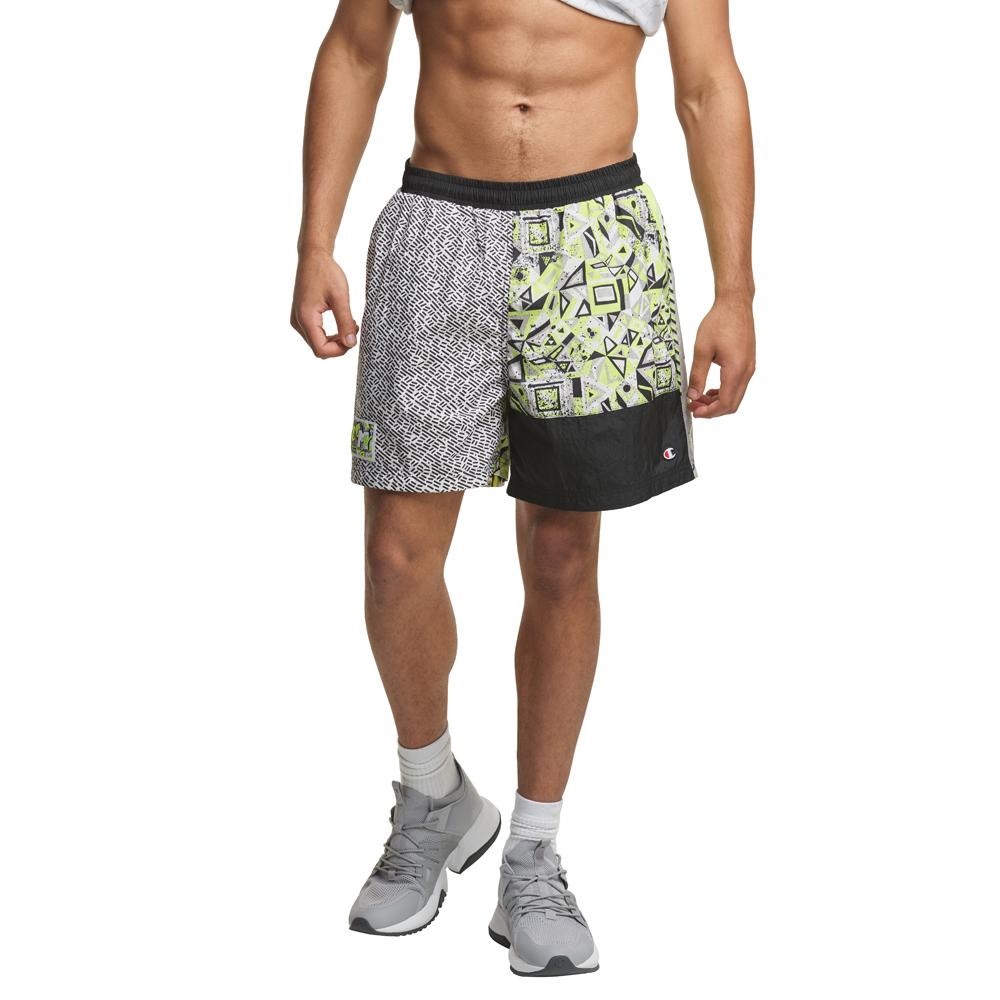 champion x mtv crinkle neon colorblock shorts